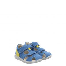  Ricosta, Kansi, Veloursleder-Lauflernsandale in blau für Kinder