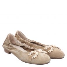  Donna Carolina Veloursleder-Ballerina in beige für Damen