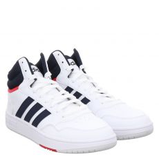  Adidas, Hoops3.0mid, sportiver Kunstleder-Schnürer in weiß für Herren