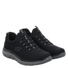  Skechers, Summits, Textil-Slipper in schwarz für Herren