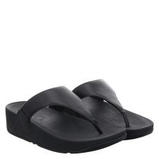  Fitflop, Lulu Leather Toe, Glattleder-Slides & Zehentrenner in schwarz für Damen