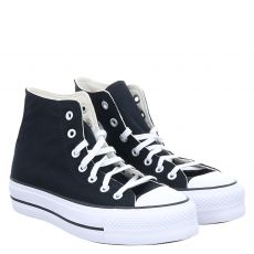  Converse Allstar, Ctas Hi Platform, Leinen-Leinenschuh in schwarz für Damen