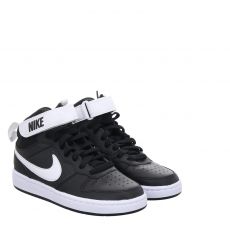  Nike, Court Borough Mid 2, Kunstleder-Sneaker in schwarz für Kinder