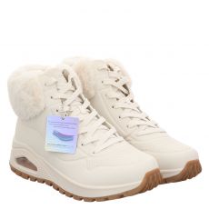  Skechers, Uno Rugged - Fall Air, Kunstleder-Schnürstiefel in beige für Damen