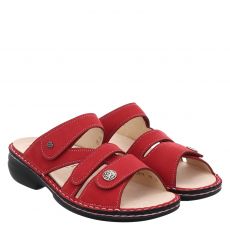  Finn Comfort, Ventura, Veloursleder-Slides & Zehentrenner in rot für Damen