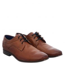  Bugatti, Braun, Glattleder-Halbschuh in cognac für Herren