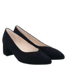  Gabor, Kapsel-koll, Veloursleder-Pumps in schwarz für Damen