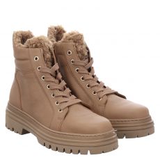  Gabor, Braun, Glattleder-Schnürstiefel in beige für Damen