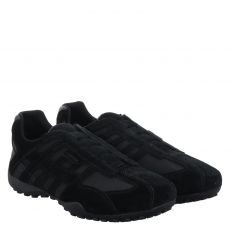  Geox, U Snake L - Suede Nbk Synt.lea, Veloursleder-Slipper in schwarz für Herren