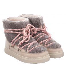  Inuikii, Curly, Veloursleder-Winterstiefel in beige für Kinder