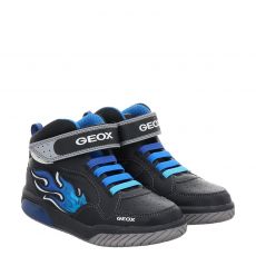  Geox, Jinekb.e-tumb.syntext, Kunstleder-Sneaker in schwarz für Kinder