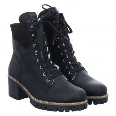  Rieker, Hwk Damen Stiefel, Kunstleder-Schnürstiefel in schwarz für