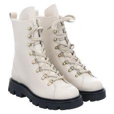  Schuhengel, Missouri, Glattleder-Schnürstiefel in cremeweiß für Damen