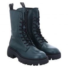  Schuhengel, Aretha Black, Glattleder-Schnürstiefel in grün für Damen