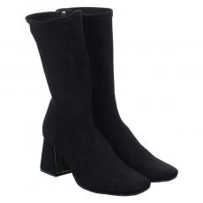  La Strada, Heeled Booite, kurzer Veloursleder-Stiefel in schwarz für Damen