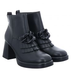  Paul Green, 0074-8099-004, kurzer Glattleder-Stiefel in schwarz für Damen