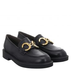  Paul Green, 0074-1008-034/slipper, klassischer Glattleder-Slipper in schwarz für Damen