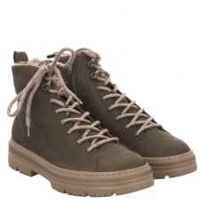  Paul Green, 0074-5287-024, Veloursleder-Schnürstiefel in grün für Damen