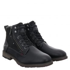  Mustang Glattleder-Schnürstiefel in schwarz für Herren