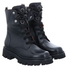  Fraipe, Druckknöpfe An Schaft, Glattleder-Schnürstiefel in schwarz für Damen