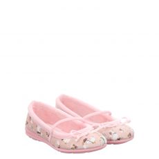  Hans Herrmann, Rot, Textil-Hausschuh in rosa für Kinder