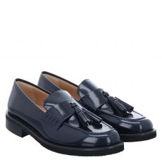  Luca Grossi, Bintal, klassischer Glattleder-Slipper in blau für Damen