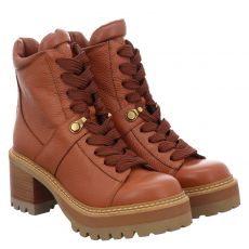  See By Chloé, Maeliss, Glattleder-Schnürstiefel in braun für Damen