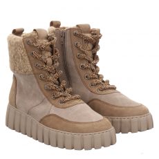  Gabor Lady Veloursleder-Schnürstiefel in beige für Damen