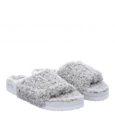  Flip Flop, Pool Curly, Wolle/Schurwolle-Hausschuh in grau für Damen