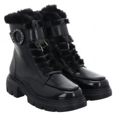  Paul Green Lackleder-Schnürstiefel in schwarz für Damen