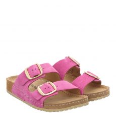  Mubb, Rot, Veloursleder-Hausschuh in pink für Damen