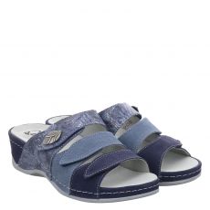  Mubb Veloursleder-Hausschuh in blau für Damen