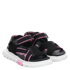  Hugo Boss, Ryany, flache Textil-Sandale in schwarz für Damen