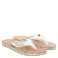  Tommy Hilfiger, Cork Beach Sandal, Textil-Slides & Zehentrenner in cremeweiß für Damen