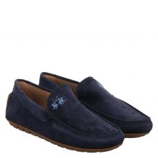  La Martina Veloursleder-Slipper in blau für Herren