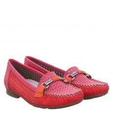  Rieker, Fsk Damen Halbschuhe, klassischer Kunstleder-Slipper in rot für