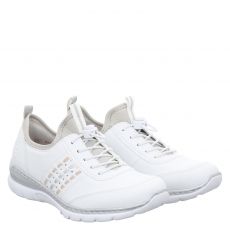  Rieker, Fskdamenhalbschuhe, Kunstleder-Slip-On in weiß für Damen