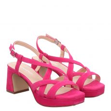  Schuhengel, Sandalette, Veloursleder-Sandalette in magenta für Damen