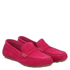  Schuhengel, Rot, Veloursleder-Mokassin in pink für Damen