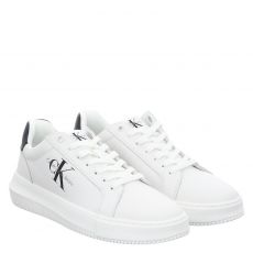  Calvin Klein Jeans, Chunky Cupsole Mono Lth, Glattleder-Sneaker in weiß für Herren