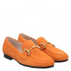  Gabor, Rot, klassischer Veloursleder-Slipper in orange für Damen