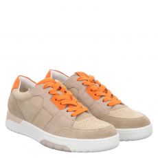  Paul Green, 0075-5336-005, Veloursleder-Sneaker in beige für Damen