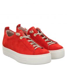  Paul Green, 0075-5017-315/pauls, Nubukleder-Slip-On in rot für Damen