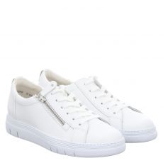  Paul Green, 0075-5333-045, Glattleder-Sneaker in weiß für Damen