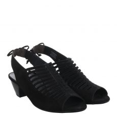  Paul Green, 0075-6589-415, Nubukleder-Sandalette in schwarz für Damen