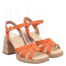  Paul Green, 0075-6073-035, Glattleder-Sandalette in orange für Damen