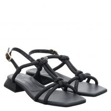  Paul Green, 0075-6036-005/sandale, Veloursleder-Sandalette in schwarz für Damen