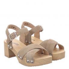  Softclox, Hanka, Veloursleder-Sandalette in beige für Damen