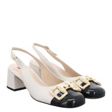  Högl, Beige, Glattleder-Pumps in weiß für Damen