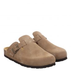  Sailer, Beige, Veloursleder-Pantolette in braun für Herren